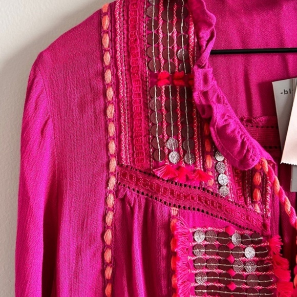 Anthropologie × BLANK LONDON Lissa Embroidered Peasant Blouse Medium NWT - Picture 5 of 15